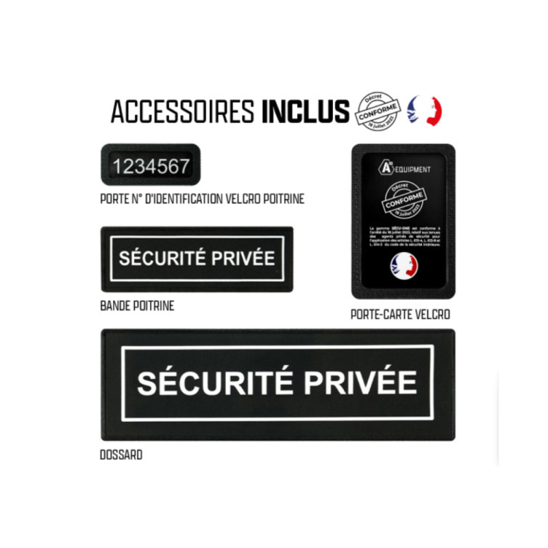 Parka Hardshell SÉCU-ONE WF 150 flap Sécurité Privée noir