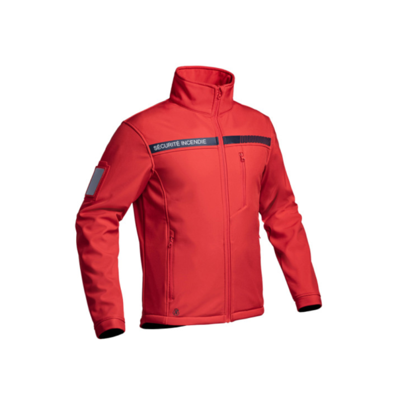 Veste Softshell SÉCU-ONE Sécurité Incendie rouge