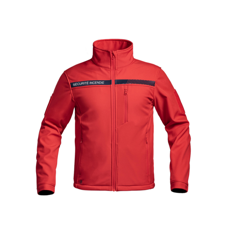 Veste Softshell SÉCU-ONE Sécurité Incendie rouge