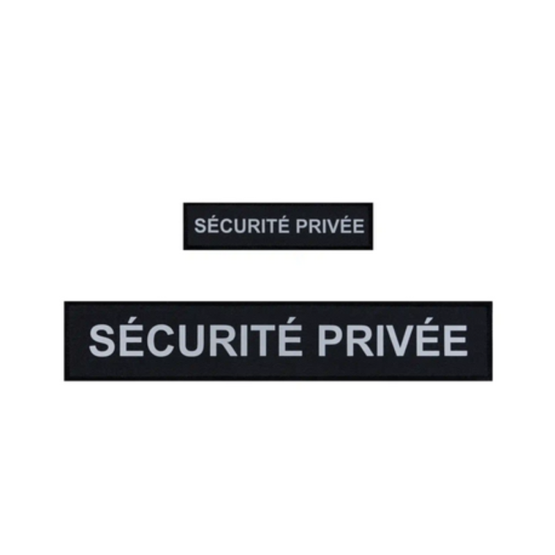 Flaps “SECURITE PRIVEE” Noir HV (poitrine et dos) 3x12cm + 5x27cm