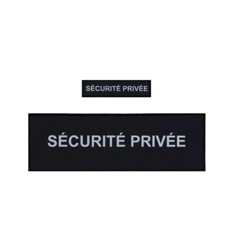 Flaps “SECURITE PRIVEE” Noir HV (poitrine et dos) 3x12cm+10x30cm