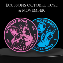 Lot de 2 Ecussons K9 Octobre rose & Movember