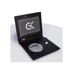 Détail du cuir véritable du porte-cartes GK forces de l’ordre