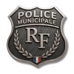 Plaque métallique décorative Police municipale