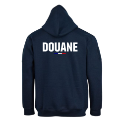 Dos du sweat à capuche Douane ARES avec grande inscription DOUANE et drapeau tricolore