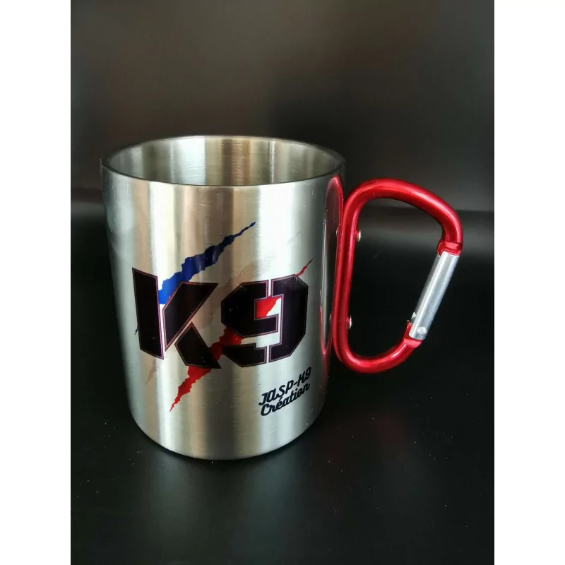 Mug Inox Mousqueton K9 Rouge pour Terrain - JASP-K9