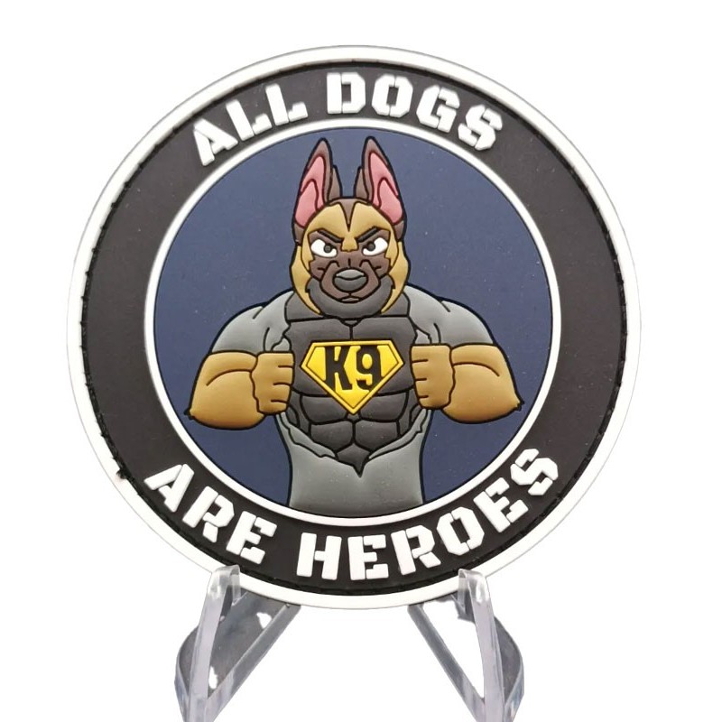 Écusson PVC ALL DOGS ARE HEROES avec velcro