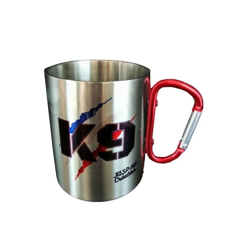 MUG INOX MOUSQUETON K9 RED