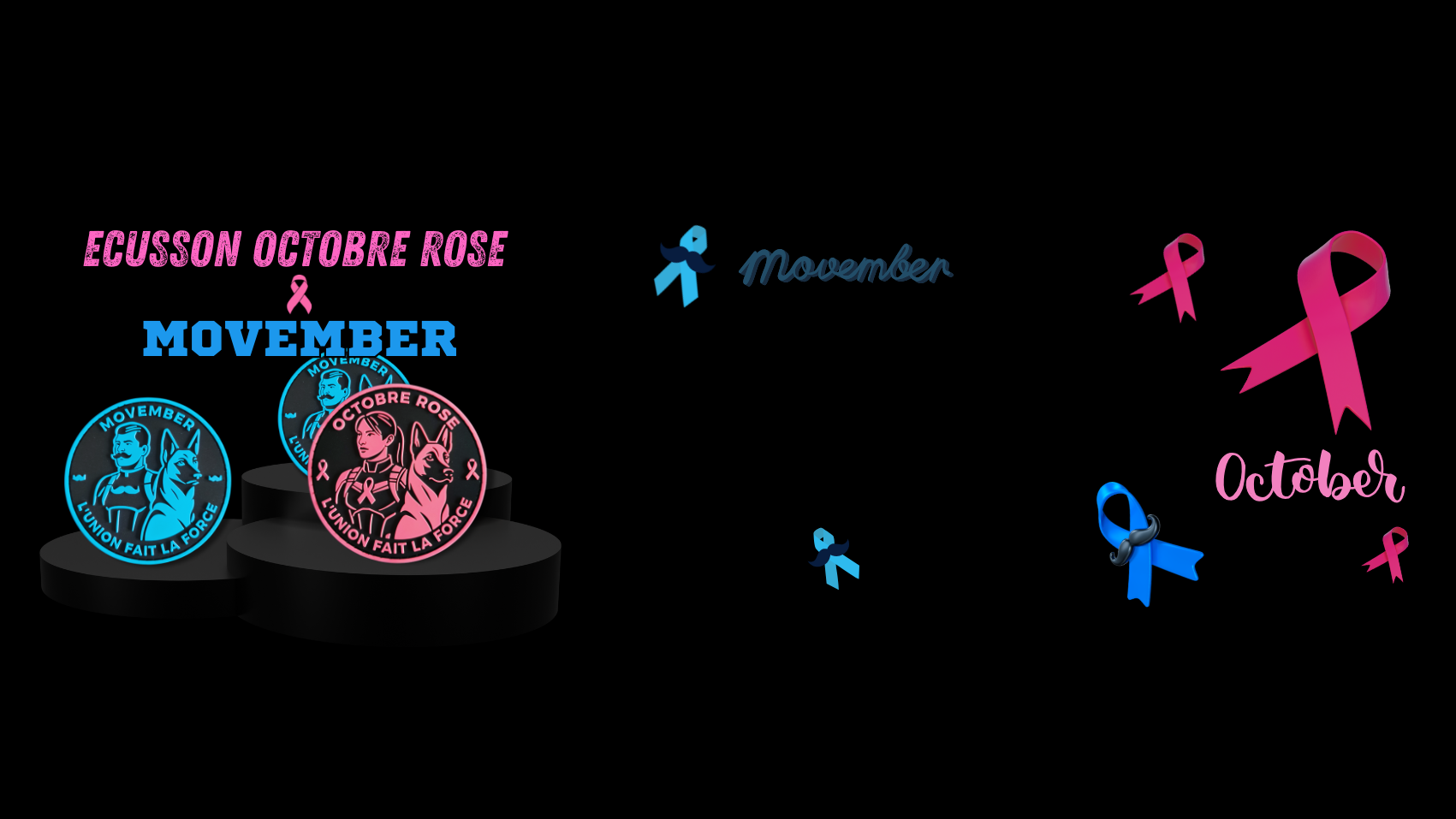 Ecussons Octobre Rose & Movember